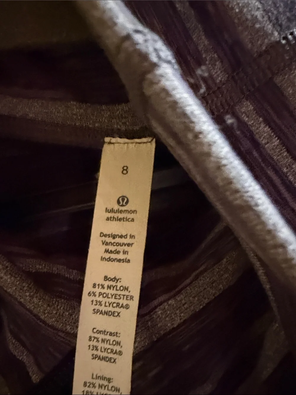 lululemon athletica Purple Stripe Hooded Jacket with Black Trim